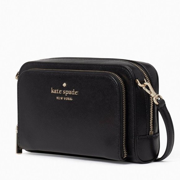 New Kate Spade Staci Dual Zip Around Crossbody Black - Picture 5 of 5